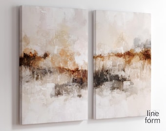 Neutral Abstract Art Prints: Modern Textured Set of 2 (Digital Download)