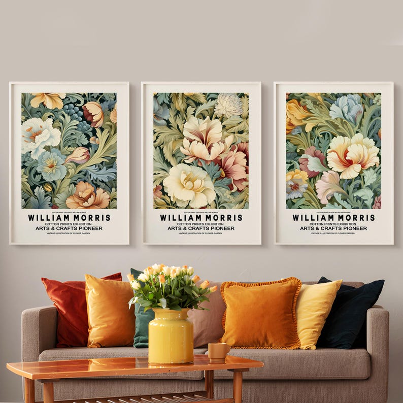 William Morris Poster Set of 3: Botanical Art Nouveau Prints - Etsy