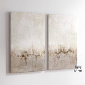 Beige Abstract Gallery Wall Art Set of 2 Simple Neutral Nordic Prints Simple Abstract Art Modern Minimalist Abstract Art Modern Minimal Art