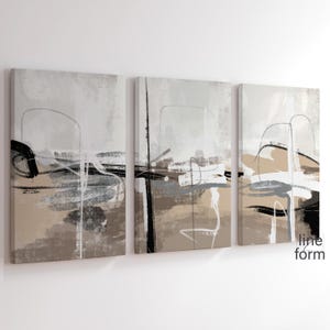Neutral Tones Abstract Wall Art Set of 3 (Digital Download)