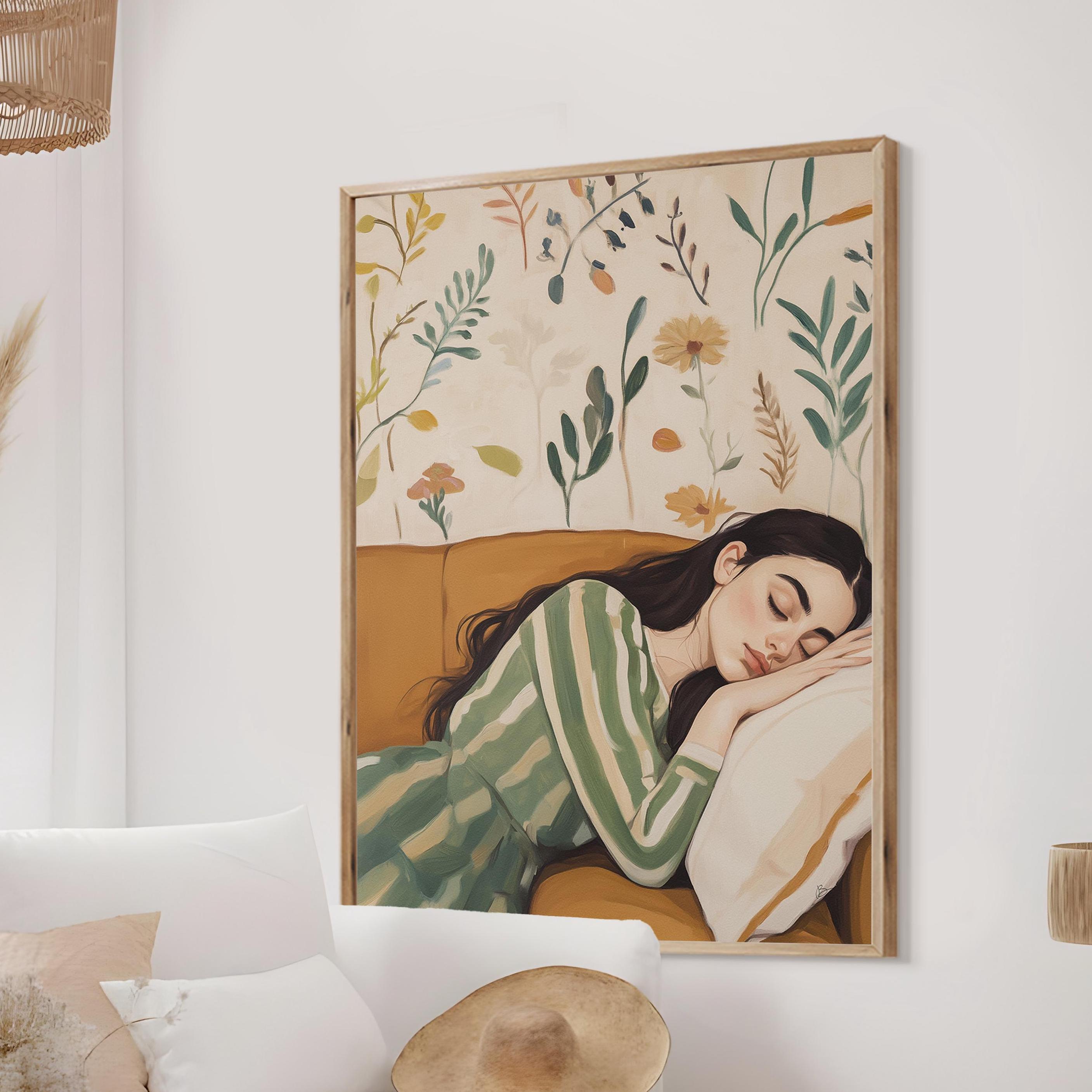 Woman Sleeping Art Print: Eclectic Abstract Female Painting - Etsy