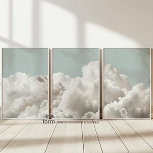 Cloud Print Set of 3: Dreamy Sky Wall Art, Bedroom Decor
