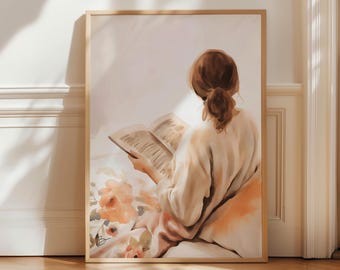 Woman Reading Watercolor Print: Eclectic Figurative Art