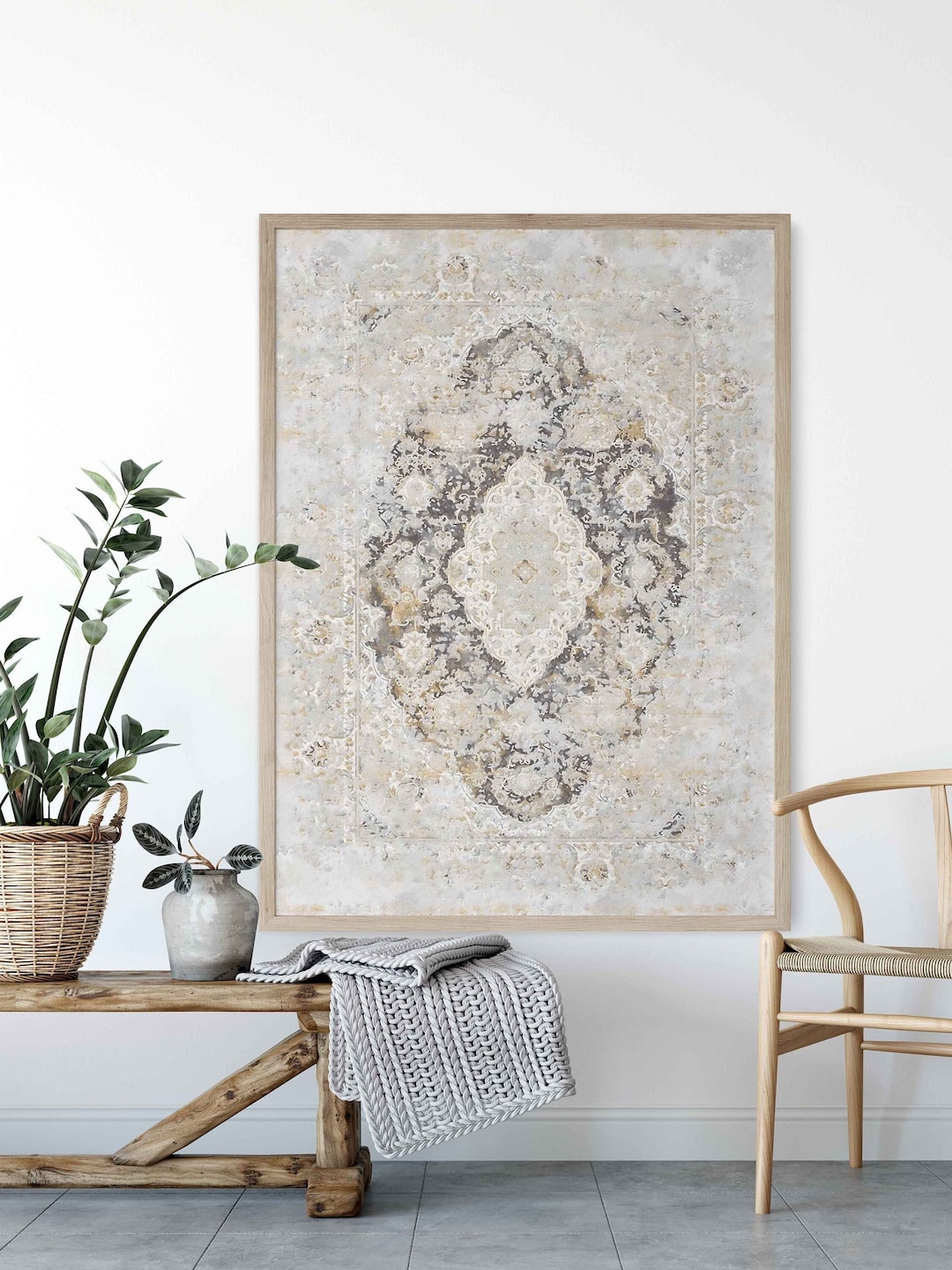 Rug Wall Art Rustic Home Decor Carpet Wall Art Beige Rustic Print