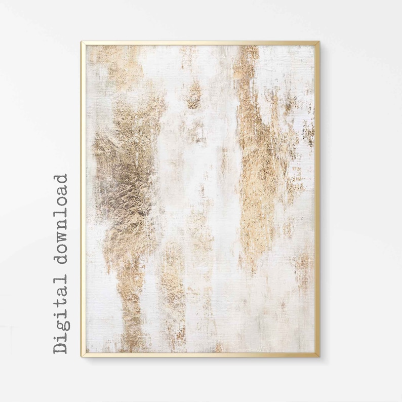 White Gold Abstract Wall Art Set of 3 Prints Neutral Nordic Etsy
