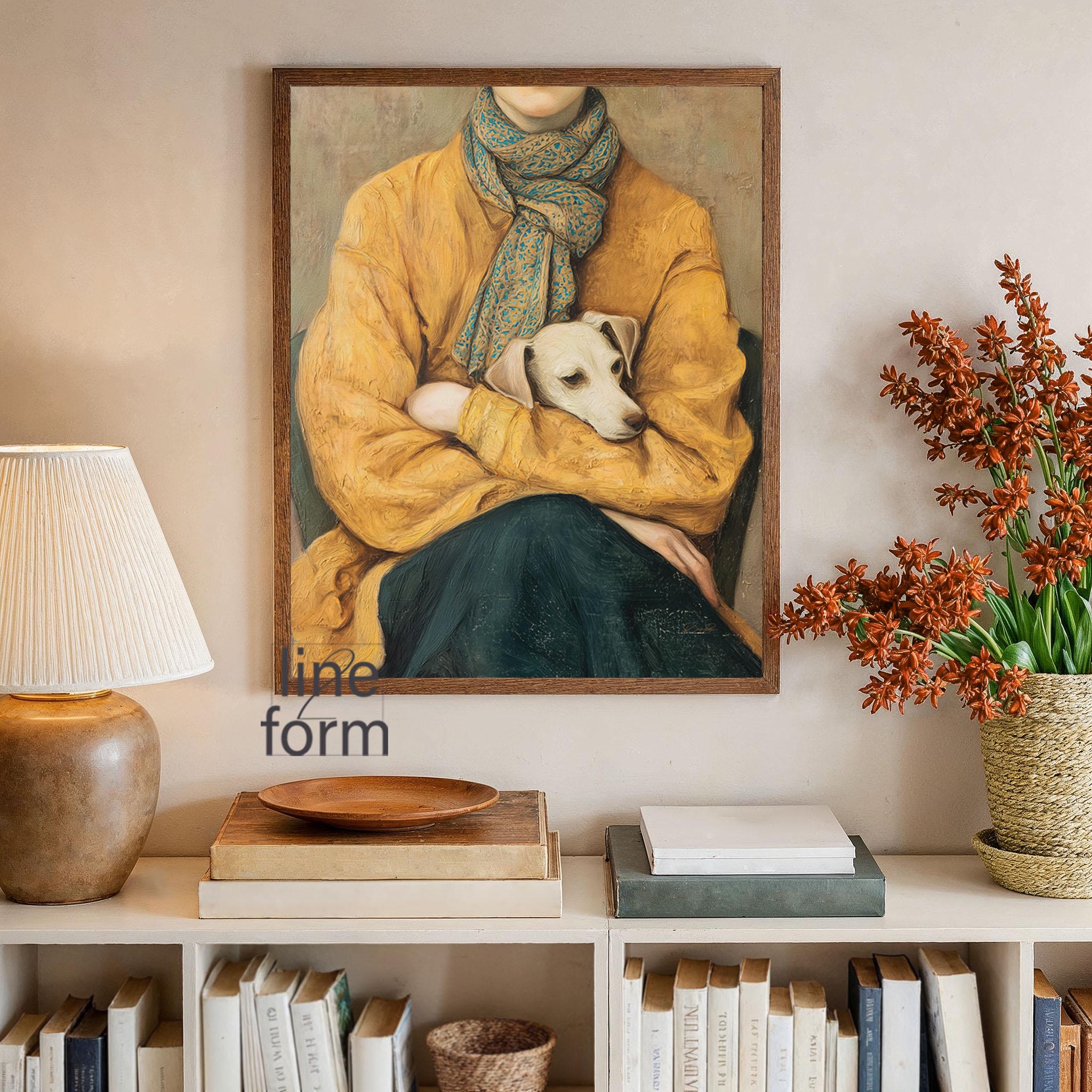 Vintage Woman and Dog Portrait Print: Vintage Eclectic Home Decor - Etsy
