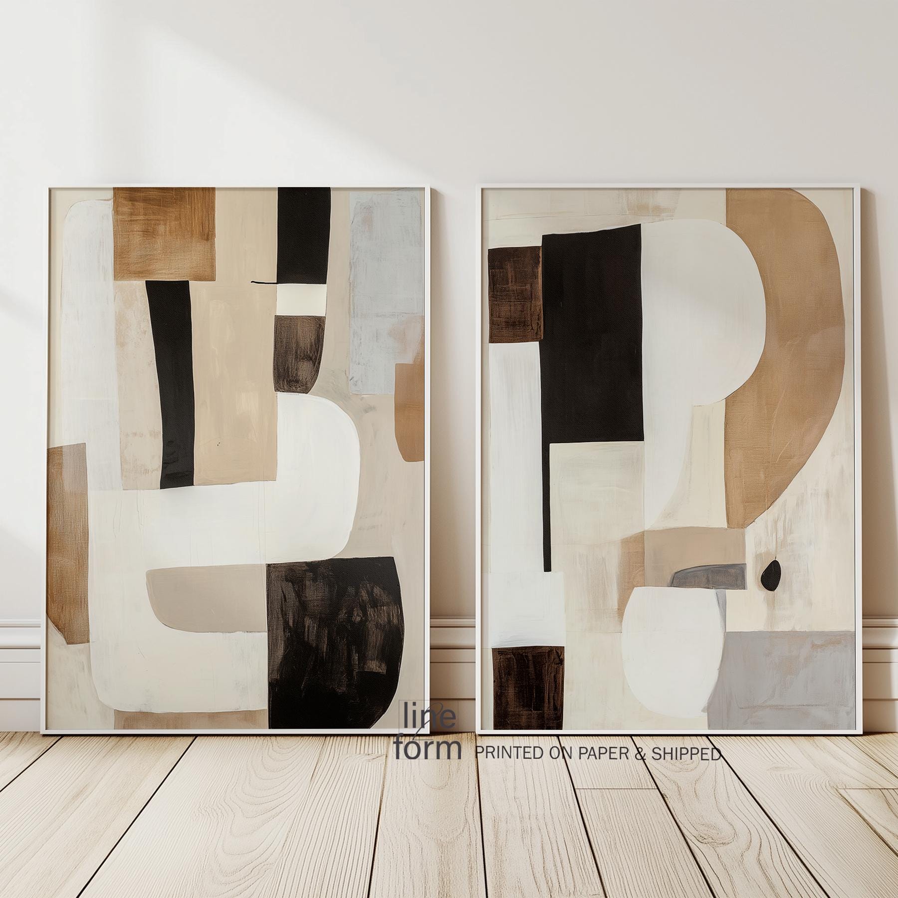 Neutrale Abstrakte Malerei Set 2 Stück Neutral Beige Braun Abstrakte Kunst Moderne Nordische Wandkunst Beige Minimalistische Kunst Moderne Abstrakte Kunst