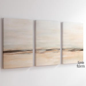 Abstract Neutral Art Prints: Minimalist Gallery Wall Set of 3 (Digital Download)