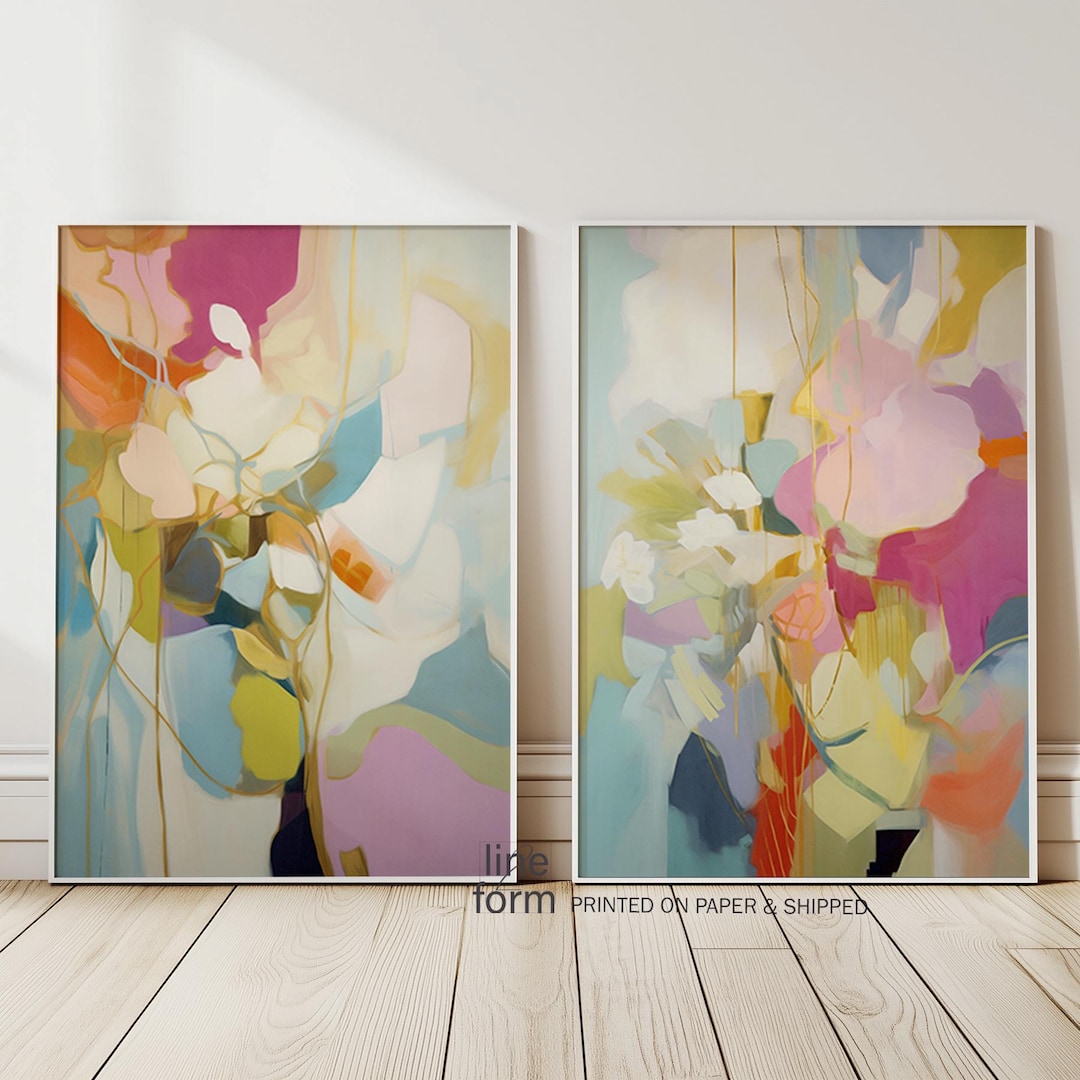 Abstract Print Abstract Art Print Set: Colorful Modern Wall Decor - Etsy