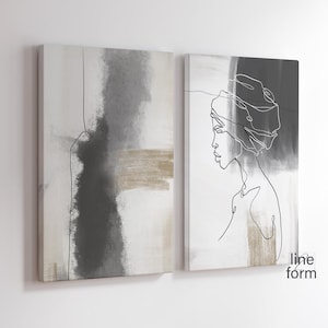 African American Art Modern Line Drawing Set of 2 Prints Hands Line Drawing One Line Drawing Abstract Sketch Female Line Art Black Woman Art
