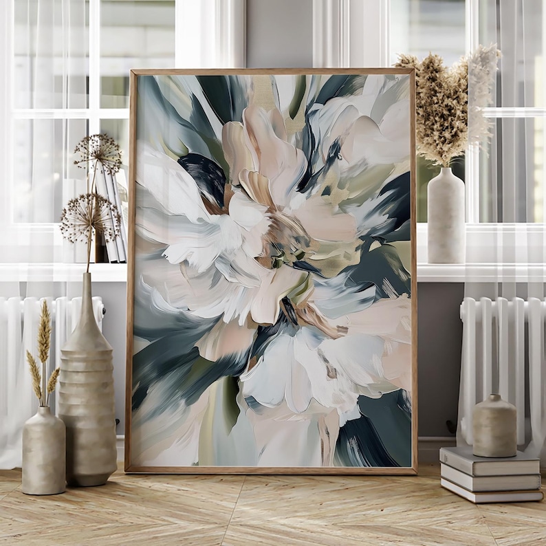 Abstract Floral Wall Art Set of 2: Modern Earth Tones Prints - Etsy