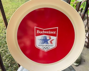 Vintage Budweiser 1984 Los Angeles Olympics Serving Tray | Thermo-Serv Plastic Beer Advertising Breweriana | Olympic Memorabilia