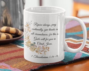 Christian Coffee Mug, Bible Verse Scripture, Religious Gift