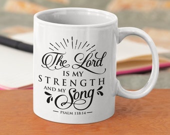 Christian Coffee Mug: Bible Verse, Inspirational Faith Gift