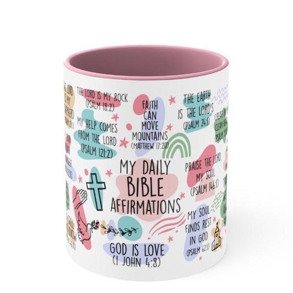 Ma tasse d'affirmations bibliques quotidiennes, tasse de citations bibliques, tasse de verset biblique, tasse à café chrétienne tasse religieuse, tasse d'écriture, tasse d'affirmations