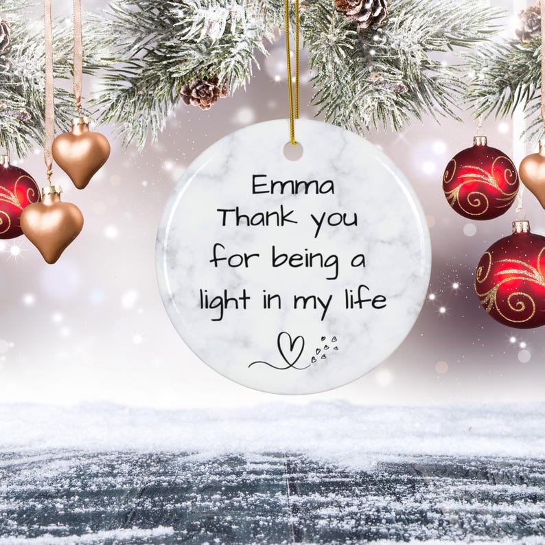 Personalized Thank You Ornament, Custom Christmas Ornament, Thank You