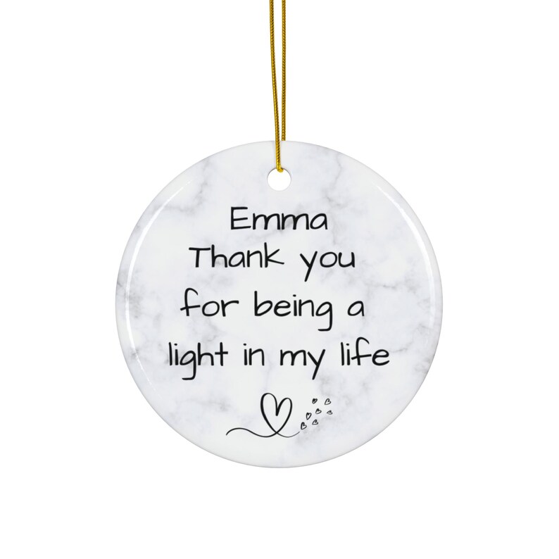 Personalized Thank You Ornament, Custom Christmas Ornament, Thank You