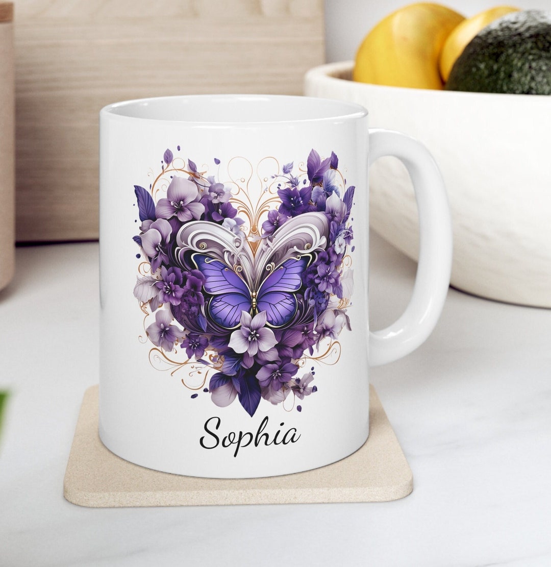Personalized Butterfly Mug, Butterfly Cup, Butterfly Gifts for Women