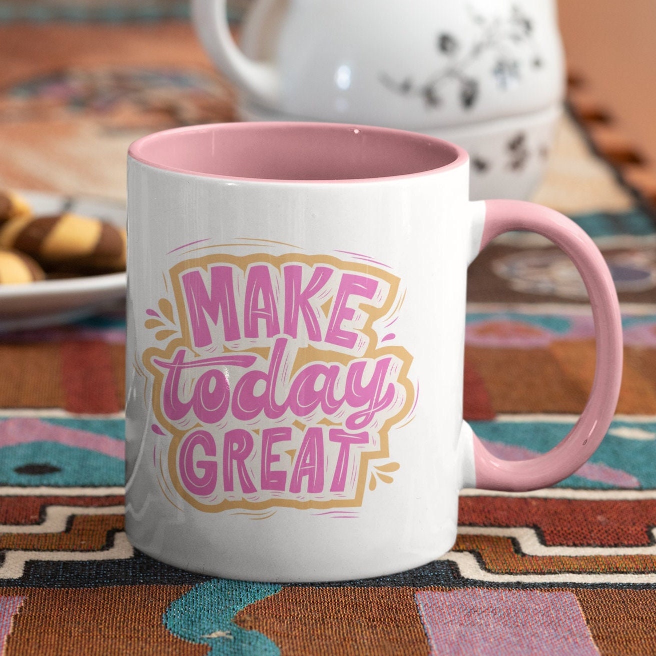 With Love Inspirational Coffee Mug for Women, She Is Brave Pink w/Gold  Lettering Motivational Coffee/Tea Cup for Her Birthday, Mother's Day,  Breast