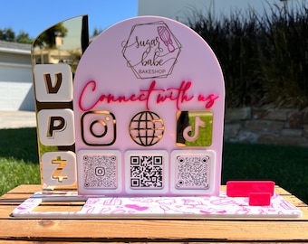 Square reader slot with QR Code Sign Laser Cut File, Sign SVG, Glowforge File, Scan to Pay ,Lightburn File, Scan to Pay Digital File
