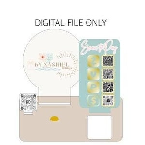 Okrągłe logo Skanuj, aby zapłacić Kod QR Kwadratowa karta Znak Wycinany laserowo Plik, Znak SVG, Plik Glowforge, Plik Lightburn, Znak firmowy, Znak mediów społecznościowych