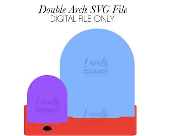 Modern Social Media Sign with Card Holder SVG Template, Payment QR Code, Glowforge Laser Cut, Instant Digital Download, Double Arch Sign