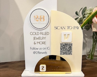 Logo with Scan to Pay QR Code Sign Laser Cut File| Sign SVG| Glowforge File| Zelle| Venmo| Light burn File| Business Sign| Social Media Sign