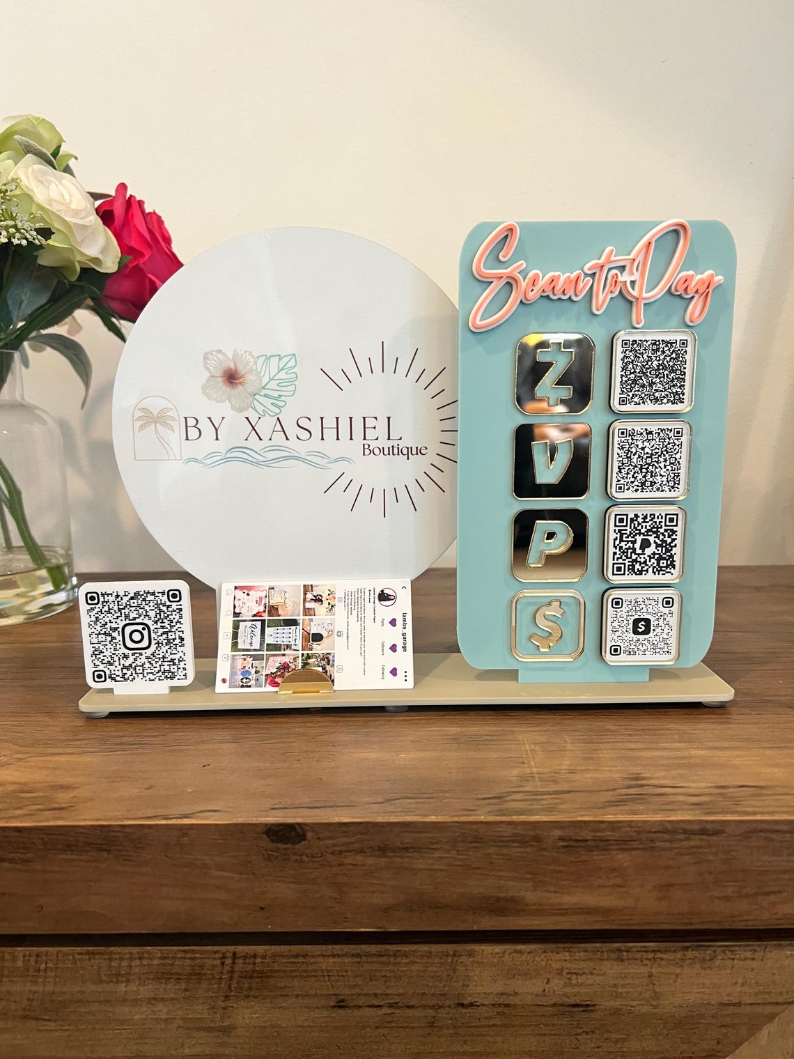 Round Logo Scan to Pay QR Code Sign Laser Cut File, Sign SVG, Glowforge ...