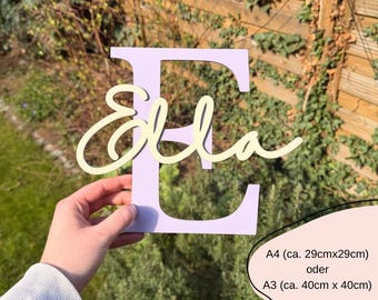 Etiquetas personalizadas con nombres en diferentes tamaños y colores: perfectas para la habitación de los niños.