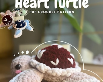 Patrón de ganchillo “Tortuga Corazón” / Instrucciones de amigurumi para principiantes disponibles en PDF para descargar en alemán e inglés