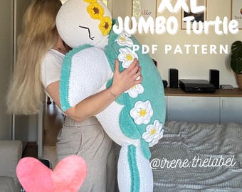 Patrón de crochet “Tortuga JUMBO” / Instrucciones para amigurumi en PDF para descargar en alemán e inglés