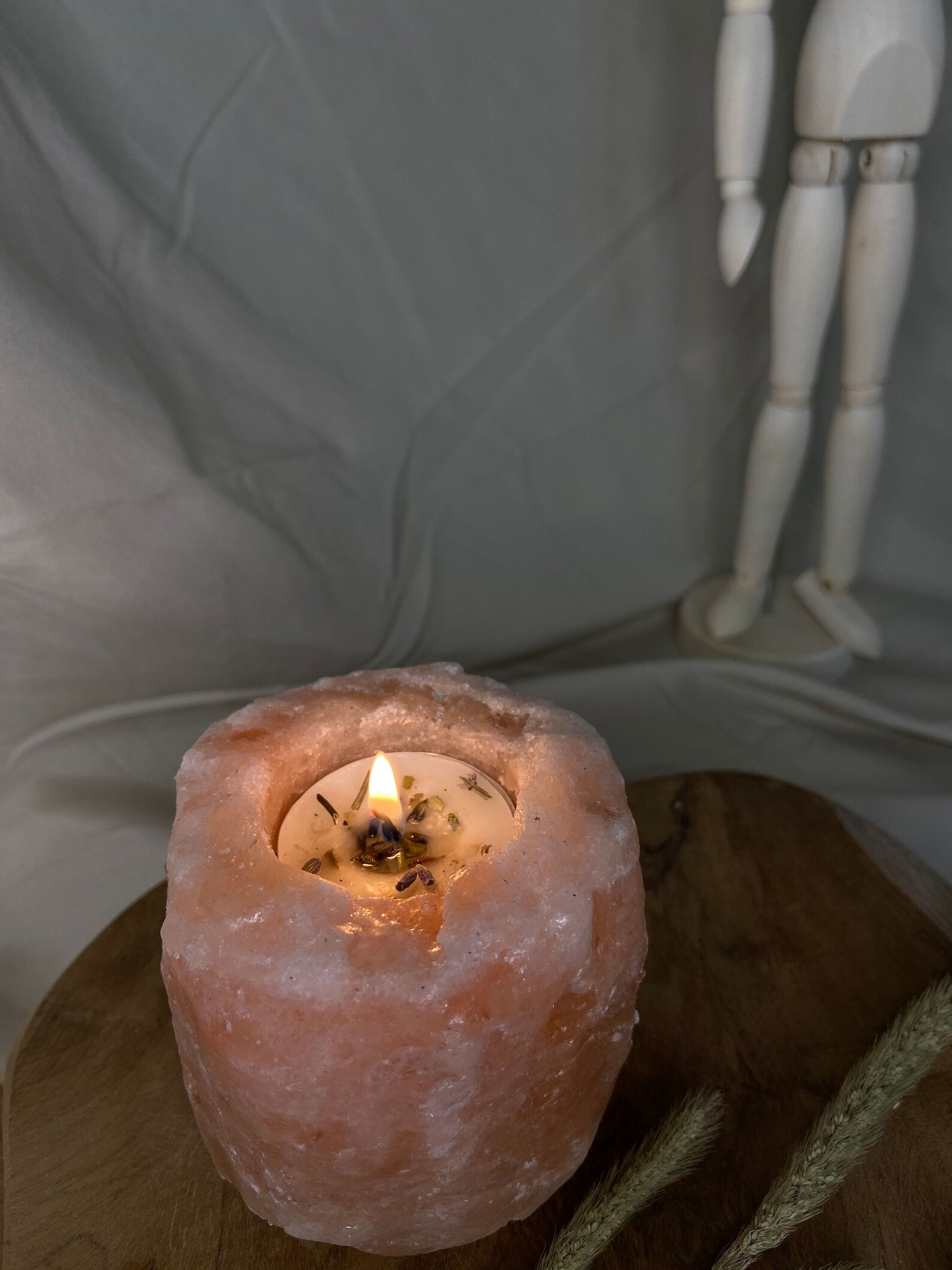 Salt Rock Protection Candle Holder with 4 tealights FAIRYDESSE Etsy