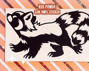 Red Panda, Raccoon, Tanuki - CAR VINYL STICKER / Sticker Voiture