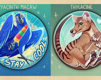 Hyena & Hyacinth macaw - BADGE / BIG MAGNET