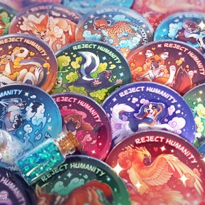 Lemur, Hyena, Cat & Dog BADGE / MAGNET Fantasy Transformation Potion