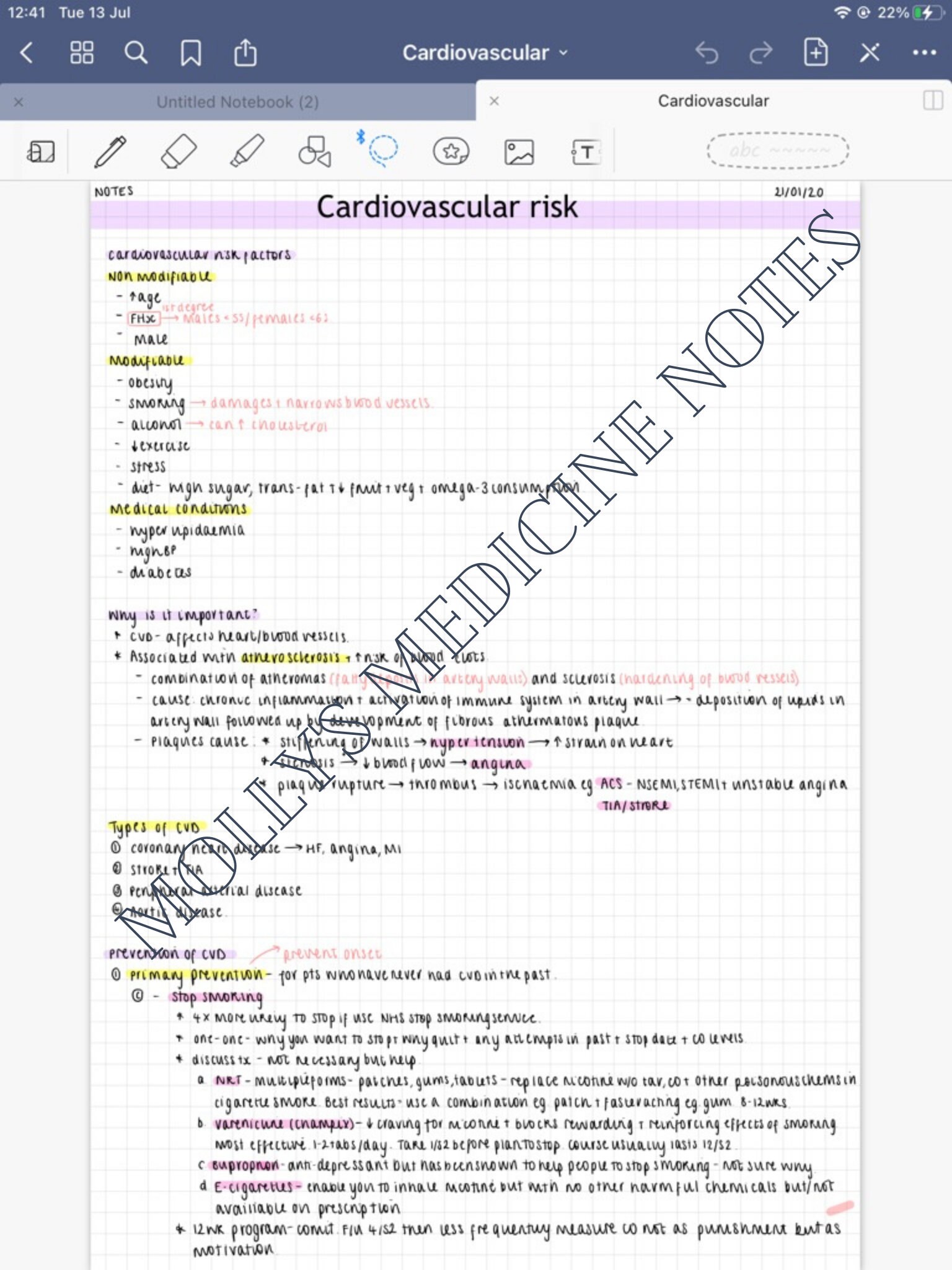 Cardiology Medicine Finals Notes Etsy