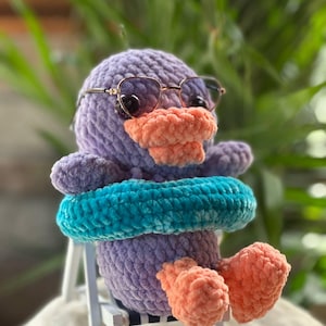 Crochet Duck Plushie with Floatie, Amigurumi Duck Toy, Handmade Duck Stuffed Animal, Cute Duck Gift, Soft Plush