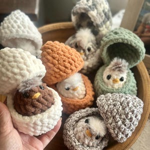Crochet Baby Chick in Egg | Handmade Small Plush Toy | Easter Basket Stuffer | Spring Gift | Amigurumi Chick