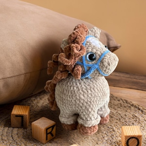 Crochet Horse Plush Stuffed Animal,  Farm Animal Toy, Nursery Decor, Horse Lover, Unique Baby Gift, Gift for Girl,