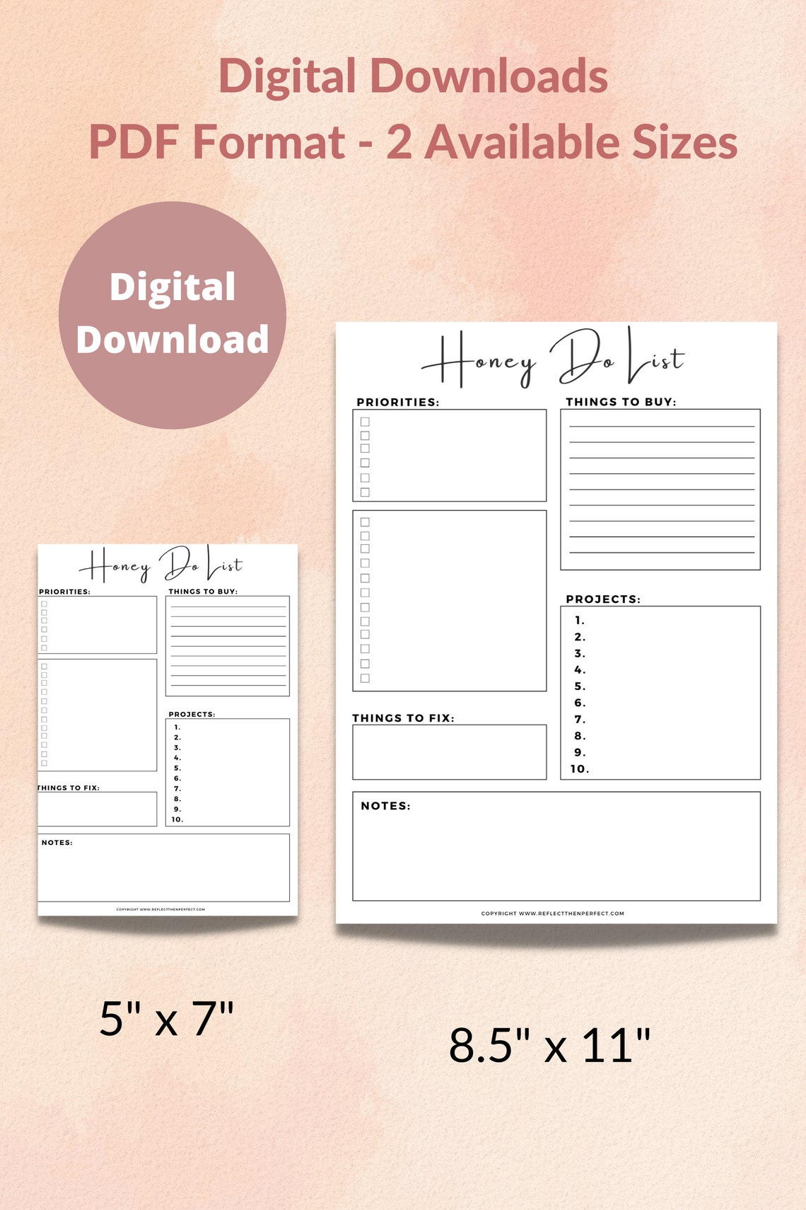 PRINTABLE Honey Do List // Digital Download // Printable To-do List ...