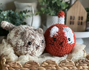 Crochet Loaf Cat Plushie, Chubby Cat Plush, Amigurumi Cat Toy, Handmade Cat Stuffed Animal, Cute Cat Gift