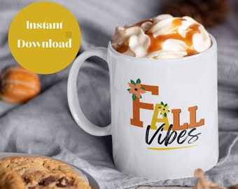 Fall Vibes Png| Printable Designs| Sublimation Print| Fall Png| Happy Fall