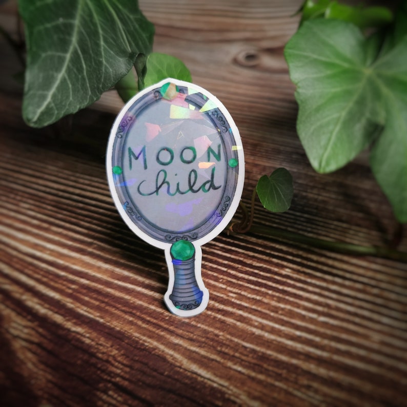 Holographic Sticker Set Witchy style Magic stickers with holographic design crystal, mirror, potion bottle, tarot card image 4