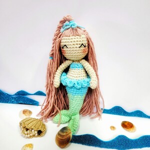 Melody the baby mermaid crochet hand made amigurumi