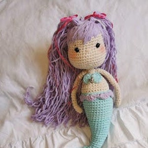 Amilia the mermaid, crochet amigurumi mermaid plush doll