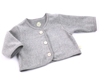 Baby Fleecejacke Bio-Baumwolle Stone