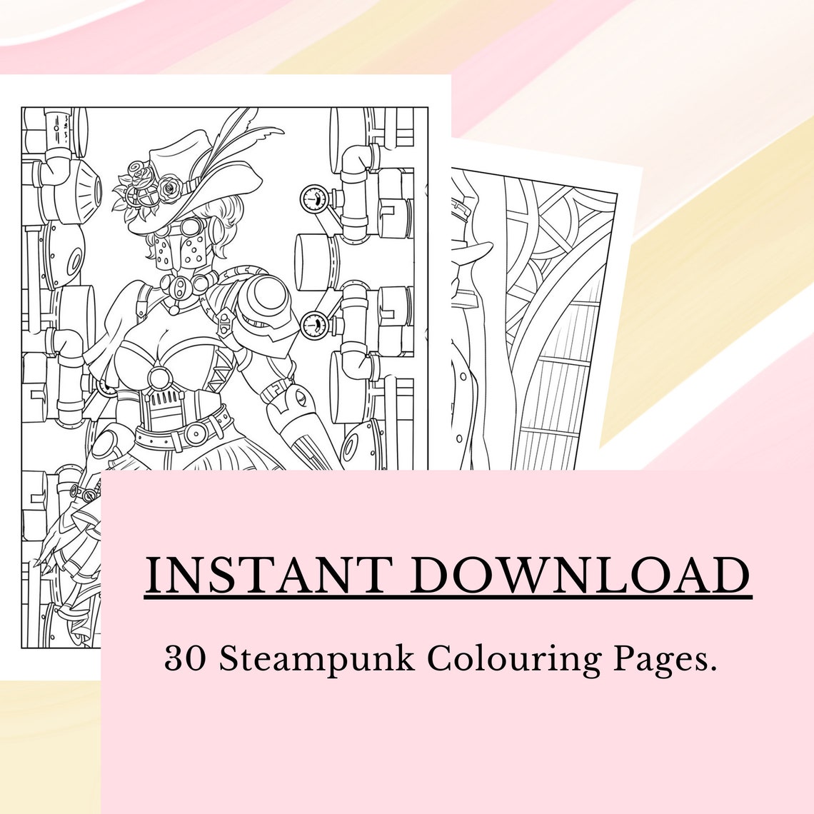 30 Steampunk Colouring Pages, Instant Download, Kids Colouring ...