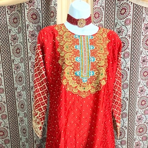 Pakistani Full Embroidery Tilla Work 3pc Georgette Suit Aline Shirt For Women And Girls