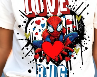 Spider Man Inspired Love Bug PNG Graffiti Heart Valentines Day Digital Design