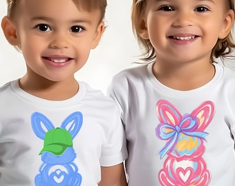 Bijpassende paashaas en paashaas png PNGEgg | Shirtontwerp voor broer en zus | 5 digitale png-download